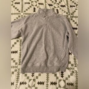 Gray button sweater